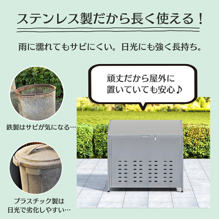 楽天市場】RARE count ゴミ箱 屋外 ゴミステーション 斜面蓋付き 不法 