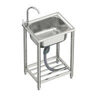 流し台 シンク ステンレス製 蛇口水栓付き 左向き左向きとも対応 屋外 簡易式 キッチン用流し台 ガーデン…