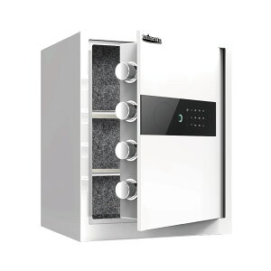 金庫 指紋 家庭用 大型 セキュリティーボックス テンキー 防犯金庫 棚 一年保証 minesto 指紋認証金庫 (45cm・白)