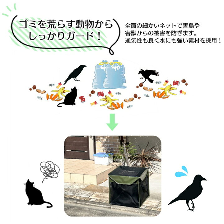 楽天市場】ゴミネット ボックス 蓋あり からす除け ゴミ荒らし防止 