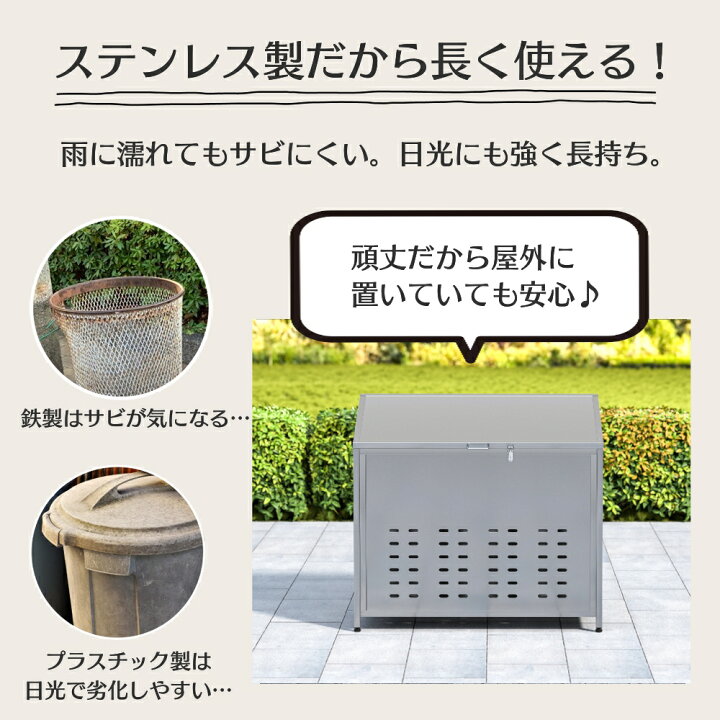 楽天市場】RARE count ゴミ箱 屋外 ゴミステーション 斜面蓋付き 不法 