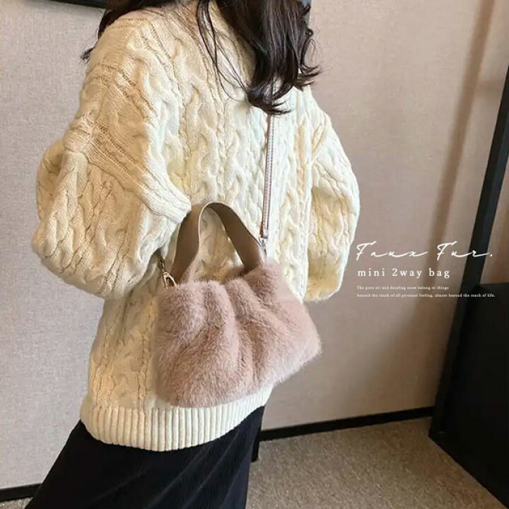 楽天市場】ファー バッグ レディース 2way ショルダーバッグ ミニ  