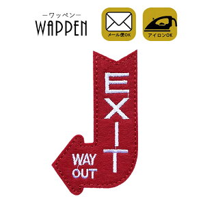 ���b�y�� �h�J �A�C�����ڒ� �c7.5cm×��4.5cm ��� EXIT WAYOUT �A�C�������b�y�� ��| ���킢�� ���� ���w ����؂� �A�b�v���P �����Ղ肯 wappen