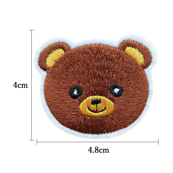 楽天市場】ワッペン 刺繍 アイロン接着 縦4cm×横4.8cm くま クマ 動物 
