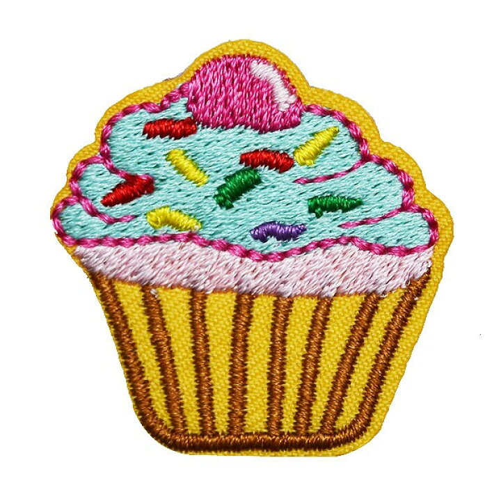 楽天市場 ワッペン 刺繍 アイロン接着 縦3 2cm 横3 1cm スイーツ カップケーキ デザート アイロンワッペン デコ 入園 入学 かわいい おしゃれ わっぺん アップリケ あっぷりけ Wappen マスク用小さいサイズ マスク用小さいサイズ レアリーク