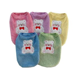 【ポイント10倍！】ジジ・ルシアン ZIZILECHI 熊刺繍ふわふわタンクトップ ベスト ボア トレーナー 秋冬モデル 犬洋服 犬服 犬の服 /ペット衣類