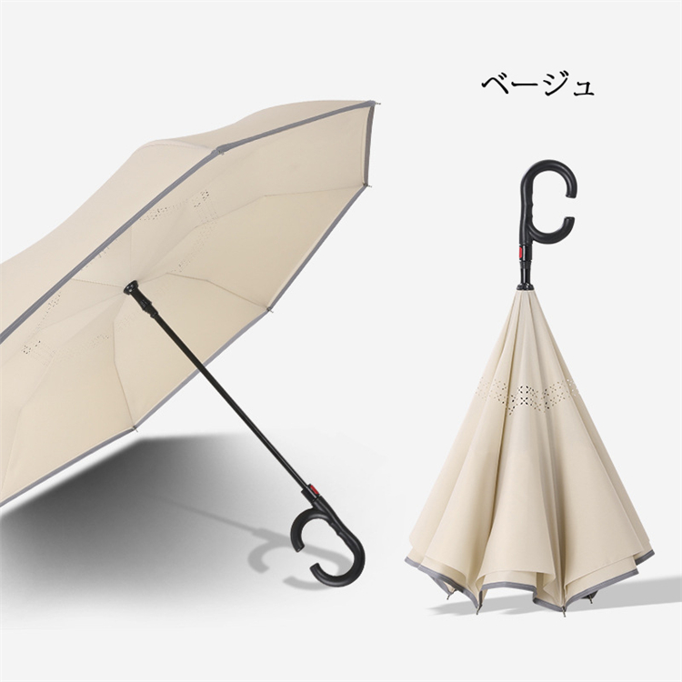 楽天市場】逆さ傘 雨傘 2重傘 長傘 8本骨 レディース メンズ UVカット