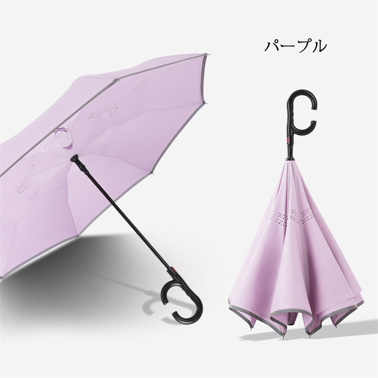 楽天市場】逆さ傘 雨傘 2重傘 長傘 8本骨 レディース メンズ UVカット