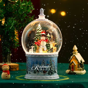 \楽天1位!★当日出荷/スノードーム クリスマス オルゴール 高級 ledライト 光る 8曲入り オーナメント かわいい 電池 USB給電 スノーボール 雪だるま サンタさん クリスマス飾り スノーグ