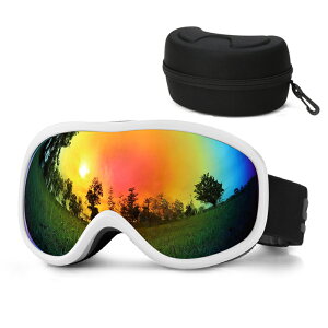 スキーゴーグル メガネ対応 曇り止め スノーゴーグル ダブルレンズ 球面 レボミラー 大人 スキー ゴーグル レディース フレームレス スノーボードゴーグル UVカット 3層スポンジ ヘルメット