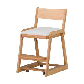 学習椅子 椅子 ラバーウッド材 北欧 リビング学習 白 子供用 高さ調整 デスクチェア 無垢材 木製 学習チェア COCORO-KD DESK CHAIR (NA-WH) インテリア おしゃれ 家具 isseiki