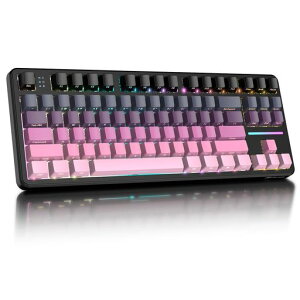 ATTACK SHARK X87 �Q�[�~���O�L�[�{�[�h ���C�����X/Bluetooth/�L�� �T�C�h����L�[�L���b�v �K�X�P�b�g�\�� �z�b�g�X���b�v