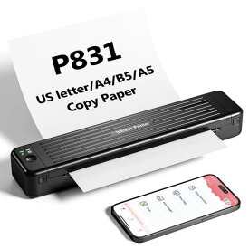 ITARI P831 モバイルプリンター A4 ミニプリンター携帯プリンターコピー機 家庭用PORTABLE PRINTER熱転写 プリンター 家庭用およびオフィス用のポータブル プリンター 8.26”X11.69” A4 コピー用紙をサポート