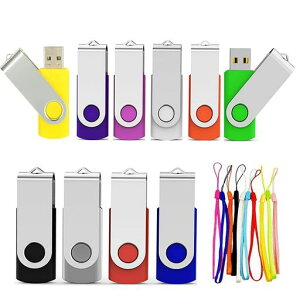 POWVAN USB������ 8GB USB2.0 �t���b�V���������[�h���C�u �t���b�V���������[ �X�g���b�v�t 360° ��]�� USB 10�F