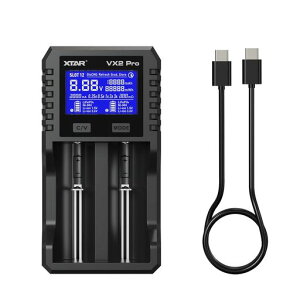 XTAR VX2 PRO KT ���@�\�o�b�e���[�[�d�� �P3�P4 1.5V���`�E���ƃj�b�P�����f�d�r 3.2V LiFePO4/3.6V/3.7V Li-ion 10340~32650 18650 20700