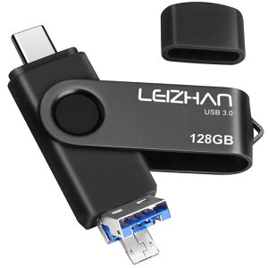 128GB 3in1 USB STICK �yUSB 3.0 + Micro + Type-C�z�t���b�V���h���C�u�^�C�v-C �C���^�[�t�F�C�X�p �e�ʕs������ 128�M�K ��e�� U�X�e�B�b�N (128GB, ��)