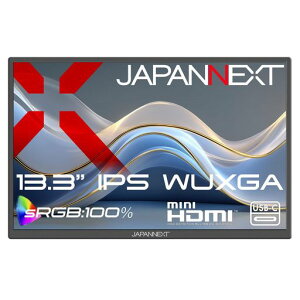 JAPANNEXT 13.3�C���` IPS�p�l������ WUXGA(1920x1200)�𑜓x ���o�C�����j�^�[ JN-MD-IPS133WX miniHDMI USB-C sRGB:100% HDR �A�X�y�N�g�� 16:10 �������L�b�N�X�^���h����