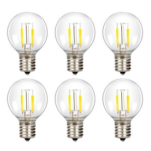 LEDフィラメント電球E17口金10W形相当2700K電球色1W常夜灯夏祭りの装飾雰囲気照明省エネ密閉形器具対応非調光対応6個入り