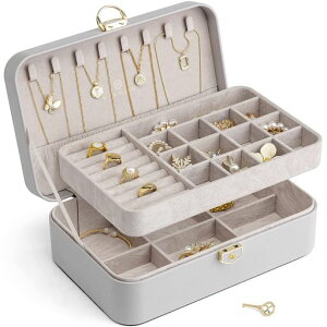 Vlandoジュエリーケースおしゃれ引き出し大容量鍵付きアクセサリー収納ボックスジュエリーオーガナイザーネックレスイヤリングリングブレスレット収納ボックスジュエリーボックス携帯…