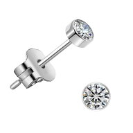 医療用 純チタン ピアス つけっぱなし用 セカンド ファーストピアス メンズ レディース ベゼルセット3mm …