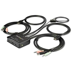 StarTech.com KVM�X�C�b�`/2�|�[�g/1���/HDMI/4K60Hz/�P�[�u����̌^/AUX