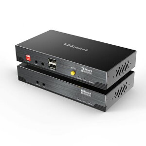 TESmart KVM �G�N�X�e���_�[ HDMI ������ IP KVM 23AWG UTP Cat6A/6�P�[�u���o�R TCP/IP�C�[�T�l�b�g�o�R 4K@30Hz �o�����I�[�f�B�I EDID�Ǘ� RS232���� IR�p�X�X���[ �������ő�100m