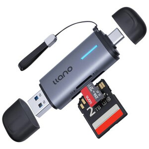 �u�u���X���C�g�A�ǂݎ���Ԃ���ڂł킩��vllano SD�J�[�h���[�_�[ type C/USB 3.0 �������]�� 2-in-1 �}�C�N��sd�J�[�h���[�_�[�ySDXC SDHC MMC RS-MMC Micro SDXC Micro SDHC
