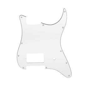 MUSICLILY PRO 11穴ストラトピックガード カバード1ハムバッカ―仕様ポットスロット FENDER AMERICAN/MEXICAN TOM DELONGE STRATエレキギター用、ホワイト3P