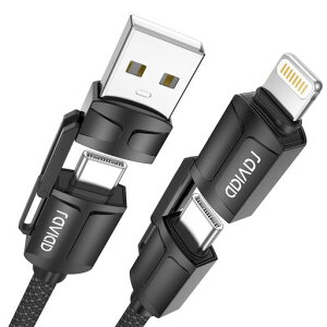 RAVIAD4in1�[�d�P�[�u���}���`1M3AUSBTypeC�P�[�u��iPhone�[�d�P�[�u��60WPDUSBC���C�g�j���O�P�[�u��usb-c�����[�d�^�C�vc�P�[�u���^�C�vc���C�g�j���O
