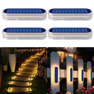 DetarZinLEDソーラーライト屋外ガーデンライトIP68防水30LED暖色ソーラー屋外階段ライト庭ライト太陽光パネル充電自動点灯/消灯玄関先庭通路車道芝生駐車場に最適(4個セット)