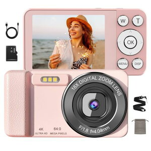 【2025年新モデル-初心者向け】デジタルカメラ4Kデジカメ6400万画素2.8インチ大画面タイムラプス録画自動フォーカス対応18倍デジタルズーム20種類フィルターLEDライト連写セルフタイマール…
