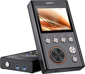 MP3プレーヤー 64GB SWOFY ハイレゾ 音楽プレーヤー ポータブル オーディオプレーヤー 合金製 HIFI ミュージックプレーヤー DSD256対応 長時間使用可能 ブラック