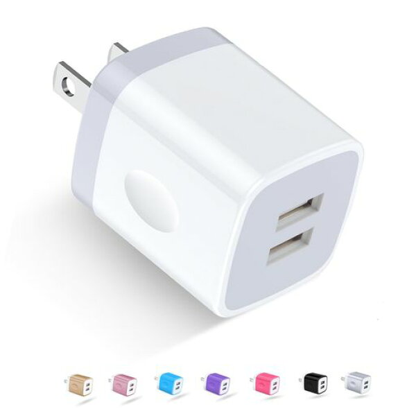 VIVIBER USBアダプタ USB コンセント AC式充電器 電源 アイホン充電器 (PSE認証/2.1A/2USBポート) コンパクト PHONE 17/16/15/14/13/12/11シリーズ /