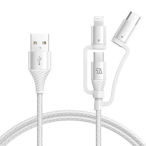 Teleadapt���C�g�j���O/USBTypeC/MicroUSB�P�[�u��3-in-1�[�d�P�[�u��2.4A/480MBPS�}���[�d�P�[�u��MFi�F��iphone/Android���@��Ή�(0.9m��)