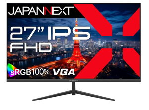 JAPANNEXT 27�C���` ���j�^�[ �t��HD 1920x1080�𑜓x IPS �f�B�X�v���C (HDMI/VGA/�X�s�[�J�[����/�u���[���C�g�J�b�g) JN-IPS271FHD