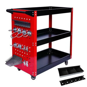 MIMIERツールワゴンツールカート工具ワゴン工具カート3段ドライバーホルダーキャスター付耐荷重165KG片面プレートハンドル付360度回転移動DIYガレージ工具台車工具収納小物ボックス