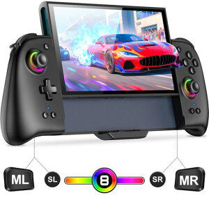 Elekasumi Switch 2 �O���b�v�R���g���[���[�y�V�A�b�v�O���[�h�z�g�у��[�h�R���g���[���[ ��̌^ �X���[�v����/�}�N���@�\/1000mAh��e��/Bluetooth�Ή�/�W���C���Z���T�[����/5�i�K�U��/3�i�K�A�c