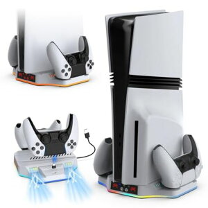 PS5 Pro/PS5 Slim�Ή� �c�u���X�^���h �y�V�o�� PS5 Pro/Slim�Ή��zLwuckbarrt PS5 �R���g���[���[ �[�d�X�^���h ���@�\��p�t�@���[�d�X�^���h 2�䓯���[�d �[�d�w�������v�t RGB���C�g PS5