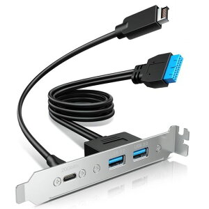 GRAUGEAR 20Gbps USB 3.2 Gen 2x2 USB-C�t�����g�p�l���A�_�v�^�[�A�}�U�[�{�[�h�w�b�_�[�����P�[�u���AUSB-C���X����20�s��USB Type-E A�L�[�I�X�R�l�N�^�[ PCIe�u���P�b�g�t���A�P�[�u����60cm