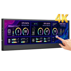 wisecoco 14�C���` �o�[�^�C�v�t�����j�^�[ 4K UHD IPS 3840x1100 �^�b�`�p�l������ �X�s�[�J�[���� PC CPU RAM HDD�f�[�^�\�� �~�jHDMI���� �c����] 10�|�C���g�^�b�` 60 Hz AIDA64�p