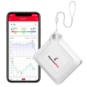 ThermoProTempPro�����x�vBluetooth���x���x�v�f�W�^�����x�v���������x�X�}�z�ŉ��x���x�Ǘ��A���[���@�\�X�g���b�v�t�~�J�M���Ǒ΍􊣑��΍􉷎����������p�~�j�T�C�YTP351