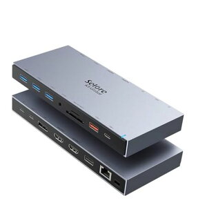 SeloreUSBCドッキングステーションtypecHDMI2つDock【15in1】DPDP1.44K2画面3画面モードデュアルトリプルディスプレイ100W急速充電有線LANRJ45/3.5mm