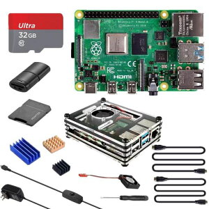 RaspberryPi4(4GB技適マーク付き)/32GBのメモリカード/5V3AUSB-Type-CON/OFFスイッチ付き電源アダプター/2つのHD
