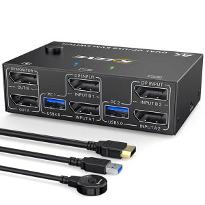 fAfBXvCDisplayportؑ֊A8K@30Hz/4K@144HzUSB3.0KVMXCb`ADPKVMؑ֊2̃Rs[^2̃j^[ŃL[{[hƃ}EXL