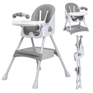 UBRAVOOベビーチェアハイローチェアキッズチェア6ヶ月-3歳折りたたみ五点式安全ベルト二段テーブル付き収納袋付き高さ調節組立簡単軽量離乳食多機能赤ちゃん用お食事椅子テーブルチェ…