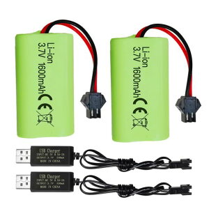 2PCS 3.7V 1600mah ���`�E���C�I��?�r SM-2P�v���O��USB�[�d�P�[�u���ɓK������9962 8837RC��������̎ԃo�b�e���[RC�����[�g�R���g���[���J�[�G���W�j�A�����O�g���b�N�g���b�N�o�b�e���[
