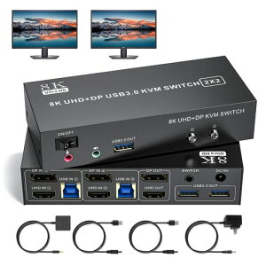 HDMIDisplayportKVMXCb`2j^[2Rs[^8K@60Hz4K@60Hz2̃Rs[^̂߂̃fAj^[XCb`3USB3.0|[gfXNgbvRg[[̊g/~[[hT|[g
