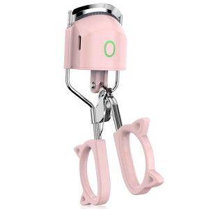 【omuachip】ホットビューラー電動まつげカーラー金属xシリコン素材採用10秒急速加熱2段階温度調整230mAh長時間稼働24時間カール持続USBType-C充電式自動電源OFF携帯便利ビューラー(ピンク)