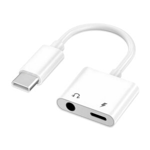 2in1�ϊ��C���z���W���b�NType-C����3.5mm�w�b�h�z���W���b�N30W�̋}���[�d�ɑΉ����y���Đ����Ȃ���ʘb����[�d�������y���X���X����24bit/96KHz�Ή����ϋv���P�[�u��iPhone17/16/15/iPad