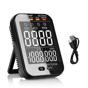 CO2������_���Y�f�Z�x�v3in1���@�\��C�����j�^�[�[�d����_���Y�f���艷�x���莼�x���荂���xNDIR����0-10000PPM����͈́A�C���e���W�F���g�A���[���t���A�ƒ�A�ԁA�e���g�p�J���[LCD�c